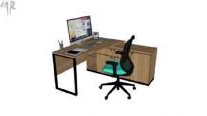 办公桌电脑桌SU模型