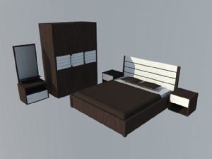房间卧室家具整套草图模型下载