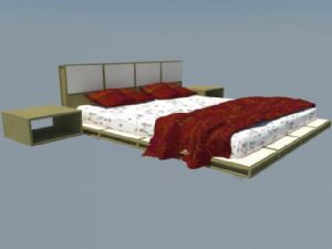 板床双人床矮SU模型