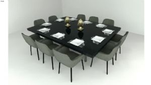 10人座餐桌SU模型