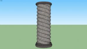 螺旋柱子石柱SU模型