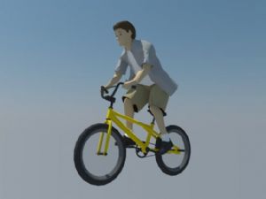 骑单车的少年SU模型