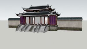 中式寺庙大门SU模型