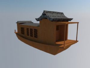 中式木筏船乌SU模型