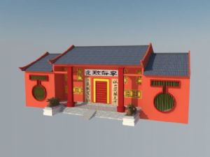 中式寺庙庙宇SU模型