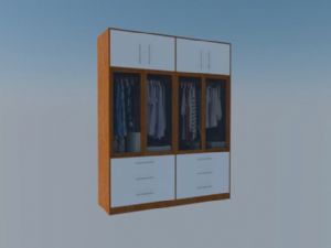 木质衣柜贴图SU模型