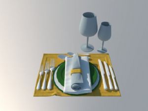 欧式西方餐具SU模型