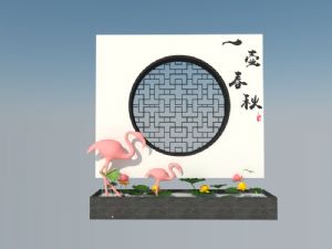 中式景观墙火SU模型