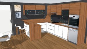 木质厨房橱柜SU模型