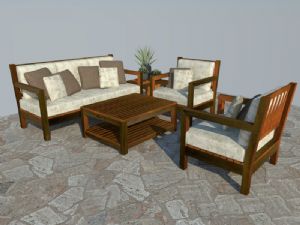 木质沙发SU模型