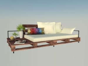 木质沙发杂志SU模型