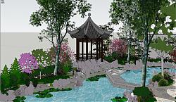苏州园林景观SU模型