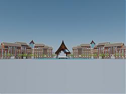 东南亚度假酒店SU模型