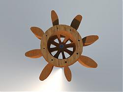 木质船舵装饰品SU模型