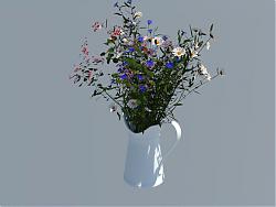 鲜花花瓶插花SU模型