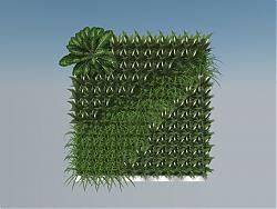 3D垂直绿化绿植墙植物墙SU模型