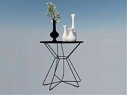 边桌桌子花瓶SU模型