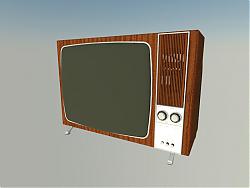 老式台式电视机SU模型