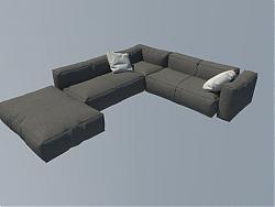 L型现代沙发SU模型