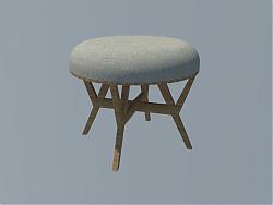 木质圆坐凳凳子SU模型