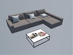 现代沙发茶几SU模型