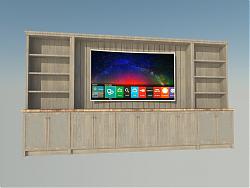 欧式木质电视柜SU模型