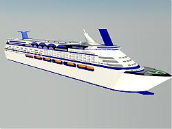 游轮船SU模型