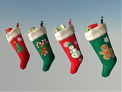 圣诞袜子装饰品SU模型