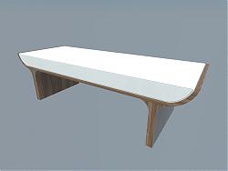 木质坐凳座椅SU模型