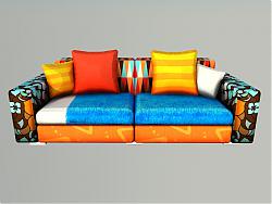 彩色沙发家具SU模型