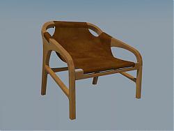 皮质木椅子坐凳SU模型