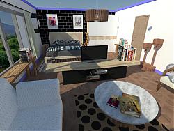 公寓室内设计-床铺-沙发su模型下载 模型图2