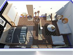 公寓室内设计-床铺-沙发su模型下载 模型图3
