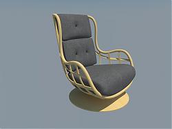 欧式木质靠背椅SU模型