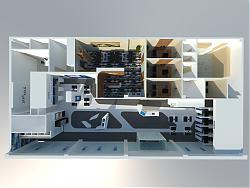 建设银行室内空间SU模型