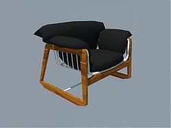 木质扶手椅SU模型