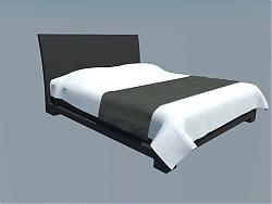 现代大床床铺SU模型