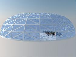 玻璃结构建筑SU模型