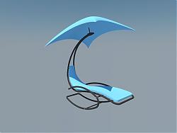 遮阳伞躺椅SU模型
