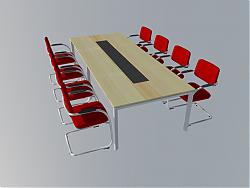 办公会议桌SU模型