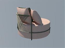 圆形沙发椅SU模型