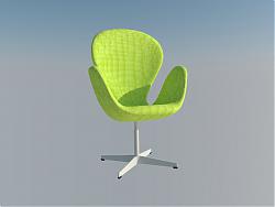 绿色旋转椅座椅子SU模型