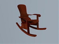 实木摇椅老人椅SU模型