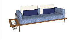 木制直沙发家具SU模型