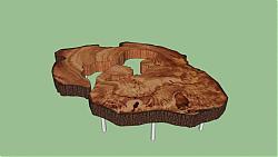 年轮实木桌子SU模型