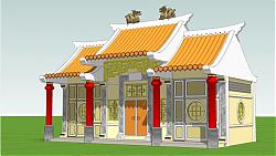 中式庙堂建筑SU模型