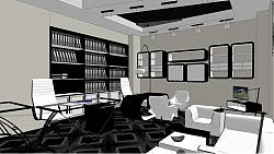 现代办公室空间草图模型 模型图1
