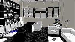现代办公室空间草图模型 模型图2