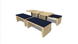 实木桌椅家具SU模型