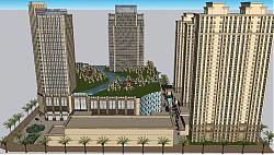 现代主义高层建筑SU模型